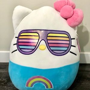 NWT Hello Kitty Squishmallow 20"Rainbow Sunglasses